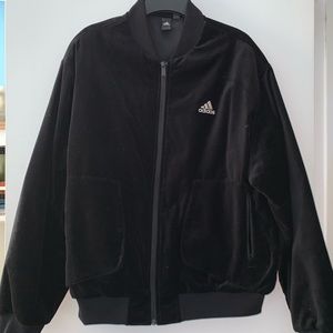 Adidas Men’s Velour Bomber Jacket Size Medium